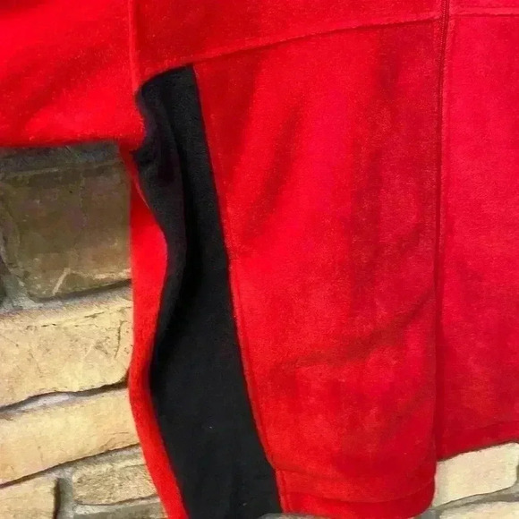 Columbia Men’s Red Black Fleece Full Zip Collar Jacket xl - Picture 3 of 13